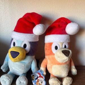 Bluey and Bingo Plush Toy Set with Santa Hats Christmas toys
